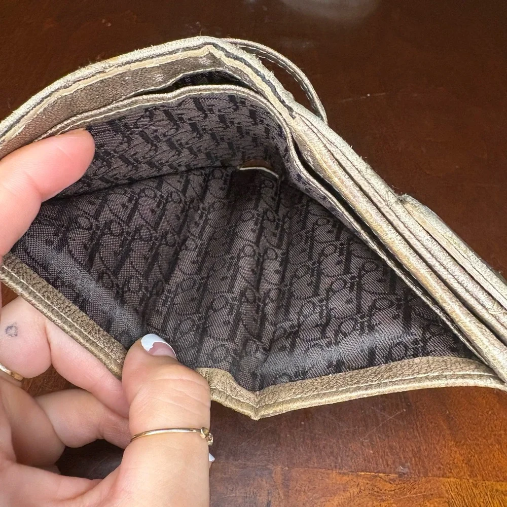 Dior champagne Gold Leather wallet